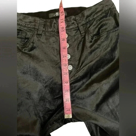 7 For All Mankind Women’s High Waisted Ankle Skinny Black Velvet Pants size 29 - Picture 13 of 16